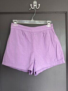 Abercrombie & Fitch Lavender Pull-On Shorts Cotton High Waist Women's Size Small